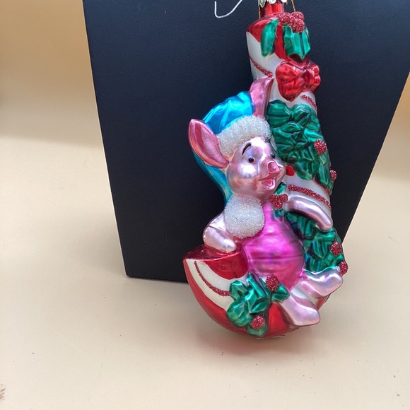 Piglet Christmas Ornament of European Style Glass - Picture 1 of 3